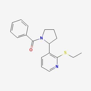 molecular formula C18H20N2OS B11800386 (2-(2-(Ethylthio)pyridin-3-yl)pyrrolidin-1-yl)(phenyl)methanone 