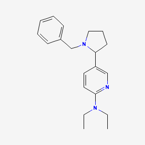 molecular formula C20H27N3 B11800392 5-(1-Benzylpyrrolidin-2-yl)-N,N-diethylpyridin-2-amine 