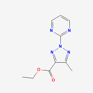 molecular formula C10H11N5O2 B11800403 Ethyl 5-methyl-2-(pyrimidin-2-yl)-2H-1,2,3-triazole-4-carboxylate 