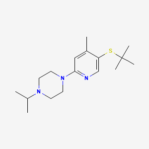 molecular formula C17H29N3S B11800426 1-(5-(tert-Butylthio)-4-methylpyridin-2-yl)-4-isopropylpiperazine 