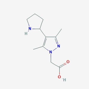 2-(3,5-Dimethyl-4-(pyrrolidin-2-yl)-1H-pyrazol-1-yl)acetic acid