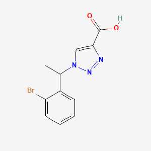 molecular formula C11H10BrN3O2 B11800473 1-(1-(2-Bromophenyl)ethyl)-1H-1,2,3-triazole-4-carboxylic acid 