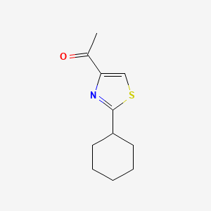 molecular formula C11H15NOS B11800493 1-(2-Cyclohexylthiazol-4-yl)ethanone 