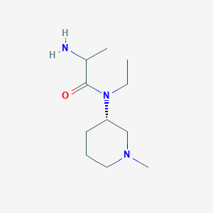 molecular formula C11H23N3O B11800525 2-amino-N-ethyl-N-[(3S)-1-methylpiperidin-3-yl]propanamide 