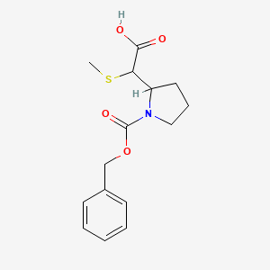 molecular formula C15H19NO4S B11800540 2-(1-((Benzyloxy)carbonyl)pyrrolidin-2-yl)-2-(methylthio)acetic acid 