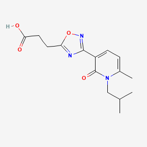 molecular formula C15H19N3O4 B11800694 3-(3-(1-Isobutyl-6-methyl-2-oxo-1,2-dihydropyridin-3-yl)-1,2,4-oxadiazol-5-yl)propanoic acid 