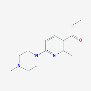 molecular formula C14H21N3O B11800758 1-(2-Methyl-6-(4-methylpiperazin-1-yl)pyridin-3-yl)propan-1-one 