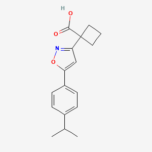 molecular formula C17H19NO3 B11800778 1-(5-(4-Isopropylphenyl)isoxazol-3-yl)cyclobutanecarboxylicacid 