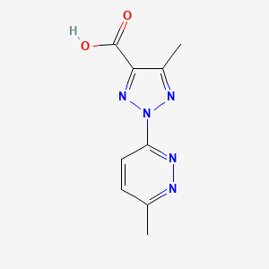 molecular formula C9H9N5O2 B11800797 5-Methyl-2-(6-methylpyridazin-3-yl)-2H-1,2,3-triazole-4-carboxylic acid 