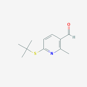 molecular formula C11H15NOS B11800833 6-(tert-Butylthio)-2-methylnicotinaldehyde 