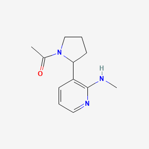 molecular formula C12H17N3O B11800836 1-(2-(2-(Methylamino)pyridin-3-yl)pyrrolidin-1-yl)ethanone 