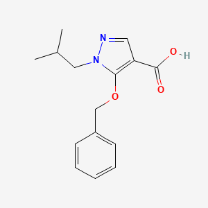 molecular formula C15H18N2O3 B11800838 5-(Benzyloxy)-1-isobutyl-1H-pyrazole-4-carboxylic acid 