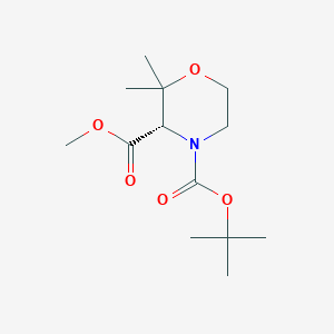 molecular formula C13H23NO5 B11800857 (S)-4-Tert-butyl 3-methyl 2,2-dimethylmorpholine-3,4-dicarboxylate 