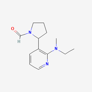 molecular formula C13H19N3O B11800909 2-(2-(Ethyl(methyl)amino)pyridin-3-yl)pyrrolidine-1-carbaldehyde 