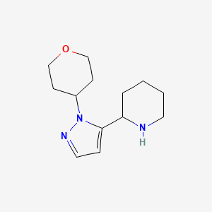 molecular formula C13H21N3O B11800923 2-(1-(Tetrahydro-2H-pyran-4-yl)-1H-pyrazol-5-yl)piperidine 