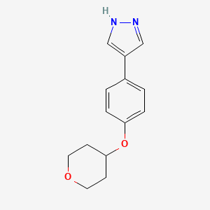 4-(4-((Tetrahydro-2H-pyran-4-yl)oxy)phenyl)-1H-pyrazole