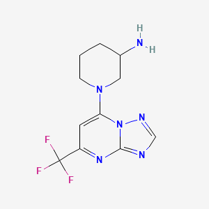 1-(5-(Trifluoromethyl)-[1,2,4]triazolo[1,5-a]pyrimidin-7-yl)piperidin-3-amine