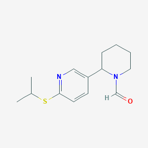 2-(6-(Isopropylthio)pyridin-3-yl)piperidine-1-carbaldehyde