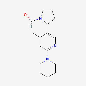 2-(4-Methyl-6-(piperidin-1-yl)pyridin-3-yl)pyrrolidine-1-carbaldehyde