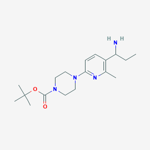 tert-Butyl 4-(5-(1-aminopropyl)-6-methylpyridin-2-yl)piperazine-1-carboxylate