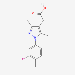 2-(1-(3-Fluoro-4-methylphenyl)-3,5-dimethyl-1H-pyrazol-4-yl)acetic acid