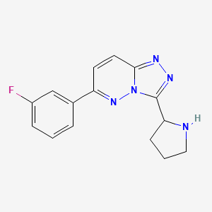 molecular formula C15H14FN5 B11801960 6-(3-Fluorophenyl)-3-(pyrrolidin-2-yl)-[1,2,4]triazolo[4,3-b]pyridazine 