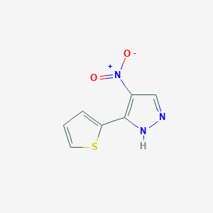 molecular formula C7H5N3O2S B11802327 4-Nitro-3-(thiophen-2-yl)-1H-pyrazole 