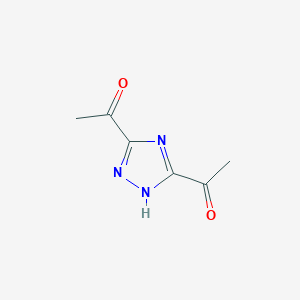 molecular formula C6H7N3O2 B118024 1-(3-acetyl-1H-1,2,4-triazol-5-yl)ethanone CAS No. 151675-62-6