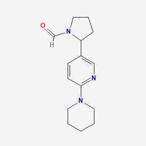 2-(6-(Piperidin-1-yl)pyridin-3-yl)pyrrolidine-1-carbaldehyde