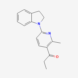 molecular formula C17H18N2O B11802794 1-(6-(Indolin-1-yl)-2-methylpyridin-3-yl)propan-1-one 