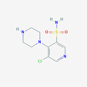 molecular formula C9H13ClN4O2S B11802860 5-Chloro-4-(piperazin-1-yl)pyridine-3-sulfonamide 