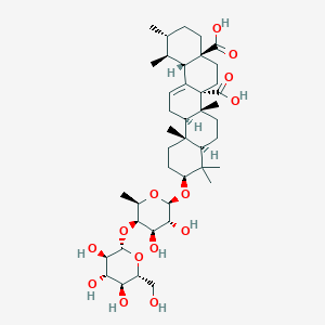 molecular formula C42H66O14 B1180289 (1S,2R,4aS,6aR,6aR,6bR,8aR,10S,12aR,14bS)-10-[(2R,3R,4R,5R,6R)-3,4-二羟基-6-甲基-5-[(2S,3R,4S,5S,6R)-3,4,5-三羟基-6-(羟甲基)氧杂环-2-基]氧杂环-2-基]氧基-1,2,6b,9,9,12a-六甲基-2,3,4,5,6,6a,7,8,8a,10,11,12,13,14b-十四氢-1H-苊-4a,6a-二甲酸 CAS No. 167875-39-0
