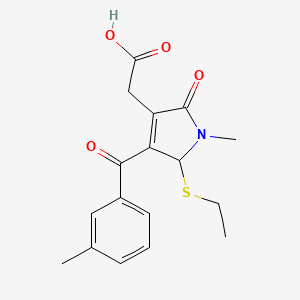 2-(5-(Ethylthio)-1-methyl-4-(3-methylbenzoyl)-2-oxo-2,5-dihydro-1H-pyrrol-3-yl)acetic acid