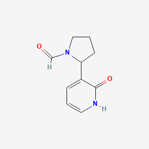 molecular formula C10H12N2O2 B11802917 2-(2-Oxo-1,2-dihydropyridin-3-yl)pyrrolidine-1-carbaldehyde 