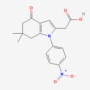 2-(6,6-Dimethyl-1-(4-nitrophenyl)-4-oxo-4,5,6,7-tetrahydro-1H-indol-2-yl)acetic acid