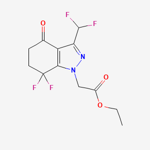 Ethyl 2-(3-(difluoromethyl)-7,7-difluoro-4-oxo-4,5,6,7-tetrahydro-1H-indazol-1-yl)acetate