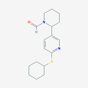 2-(6-(Cyclohexylthio)pyridin-3-yl)piperidine-1-carbaldehyde