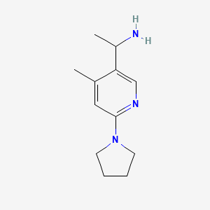 molecular formula C12H19N3 B11803130 1-(4-Methyl-6-(pyrrolidin-1-yl)pyridin-3-yl)ethanamine 