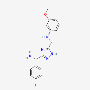 N-((3-(Amino(4-fluorophenyl)methyl)-1H-1,2,4-triazol-5-yl)methyl)-3-methoxyaniline