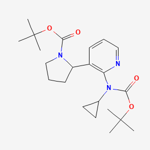 tert-Butyl 2-(2-((tert-butoxycarbonyl)(cyclopropyl)amino)pyridin-3-yl)pyrrolidine-1-carboxylate