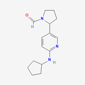 2-(6-(Cyclopentylamino)pyridin-3-yl)pyrrolidine-1-carbaldehyde