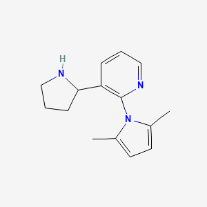 molecular formula C15H19N3 B11803970 2-(2,5-Dimethyl-1H-pyrrol-1-yl)-3-(pyrrolidin-2-yl)pyridine 