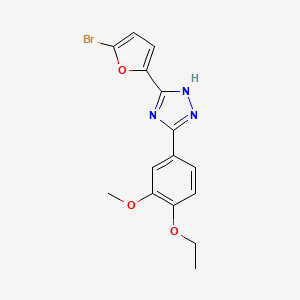 3-(5-Bromofuran-2-yl)-5-(4-ethoxy-3-methoxyphenyl)-1H-1,2,4-triazole