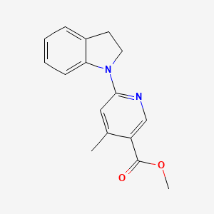 molecular formula C16H16N2O2 B11803998 Methyl 6-(indolin-1-yl)-4-methylnicotinate 