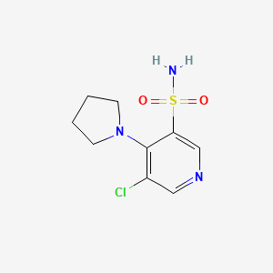 molecular formula C9H12ClN3O2S B11804018 5-Chloro-4-(pyrrolidin-1-yl)pyridine-3-sulfonamide 