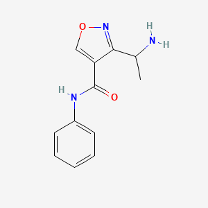 molecular formula C12H13N3O2 B11804052 3-(1-Aminoethyl)-N-phenylisoxazole-4-carboxamide 