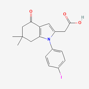 2-(1-(4-Iodophenyl)-6,6-dimethyl-4-oxo-4,5,6,7-tetrahydro-1H-indol-2-yl)acetic acid