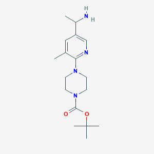 tert-Butyl 4-(5-(1-aminoethyl)-3-methylpyridin-2-yl)piperazine-1-carboxylate