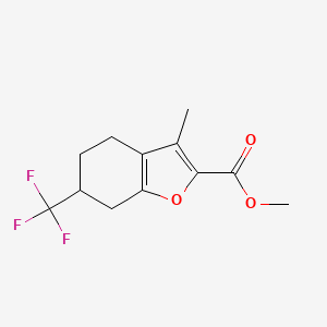 B11804767 Methyl 3-methyl-6-(trifluoromethyl)-4,5,6,7-tetrahydrobenzofuran-2-carboxylate CAS No. 1420791-38-3