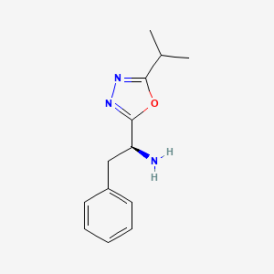 molecular formula C13H17N3O B11805031 (S)-1-(5-Isopropyl-1,3,4-oxadiazol-2-yl)-2-phenylethanamine 